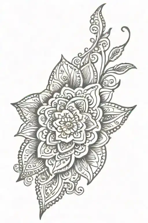 Henna art inspired tattoo tattoo design idea