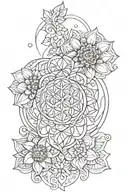 Henna inspired tattoo with flower of life goes tattoo design idea