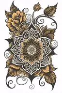 Henna inspired tattoo with flower of life   tattoo design idea