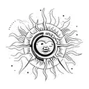 simple sun with one wing Icarus logo tattoo design idea