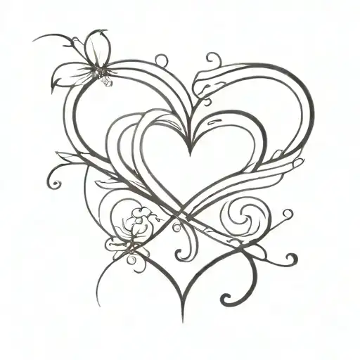 A tattoo design symbolizing eternal loyalty and love, incorporating elements of marriage vows and intertwined hearts tattoo design idea