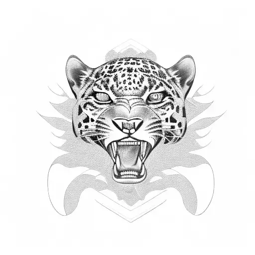 Incorporate a jaguar and the Mexican flag in a tattoo tattoo design idea