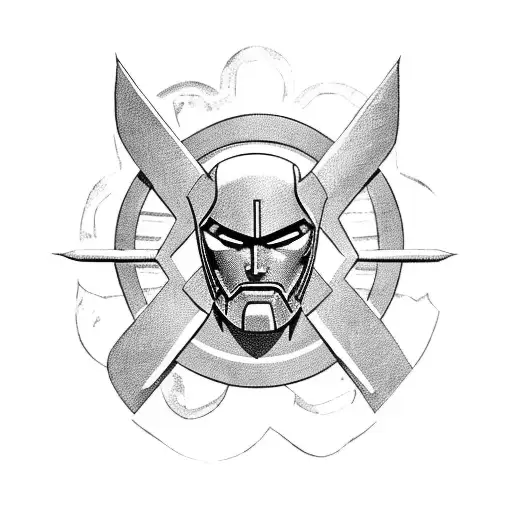 Spartan warrior battling a Marvel superhero tattoo design idea