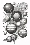 Solar System and Milky way tattoo design idea