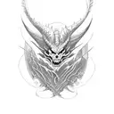 death dragon  tattoo design idea