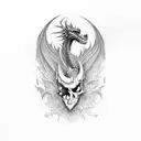 death dragon  tattoo design idea