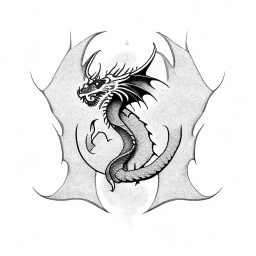 dragon in libra zodiac tattoo design idea
