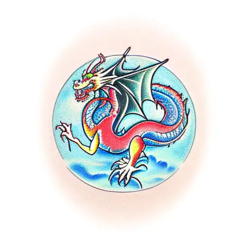 dragon in libra zodiac tattoo design idea