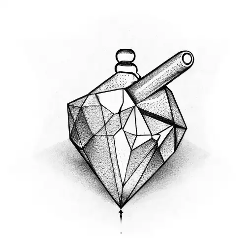 diamond shaped heart tattoo