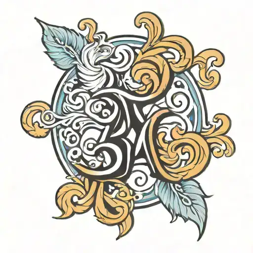 beta Greek symbol and number 9 tattoo design idea