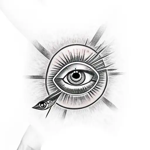 illuminati eye in triangle with big brain tattoo tattoo design idea