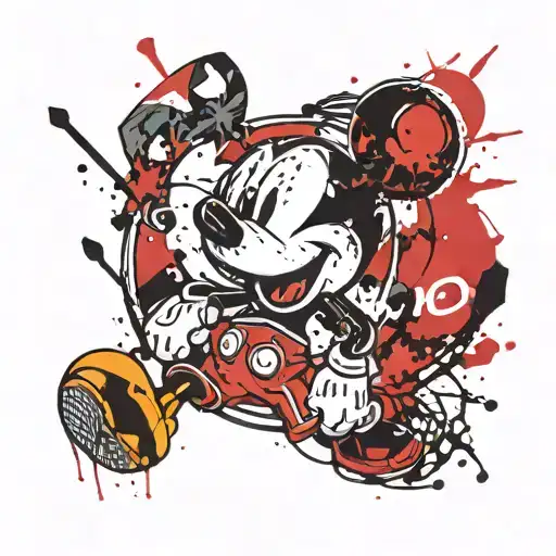 mickey mouse and Ohio State buckeyes  tattoo design idea
