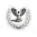 bread with angel wings tattoo design idea