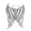 bread with angel wings tattoo design idea