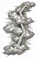 Lightning bolt going through clouds tattoo design idea