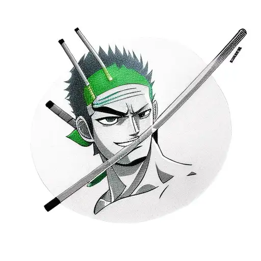 Roronoa zoro tattoo design idea
