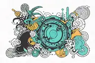 MHITR and Subtronics album covers inspired tattoo design idea