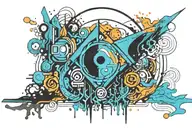 MHITR and Subtronics album covers inspired tattoo design idea