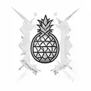 grenade pineapple tattoo design idea