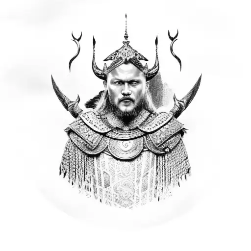 Ragnar Lothbrok sanke from mouth tattoo design idea