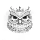 owl with lotus crown sitting on open book tattoo design idea