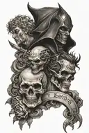 good vs evil tattoo design idea