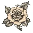 dollar rose intertwined tattoo design idea