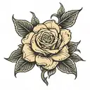 dollar rose intertwined tattoo design idea