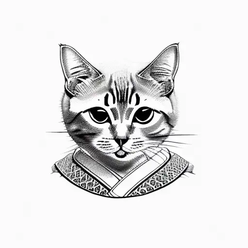 Cat named Sushi tattoo design idea
