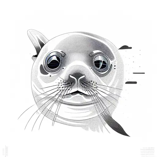 retarded seal tattoo design idea