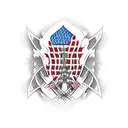 the twin towers with American flag weaving through  tattoo design idea