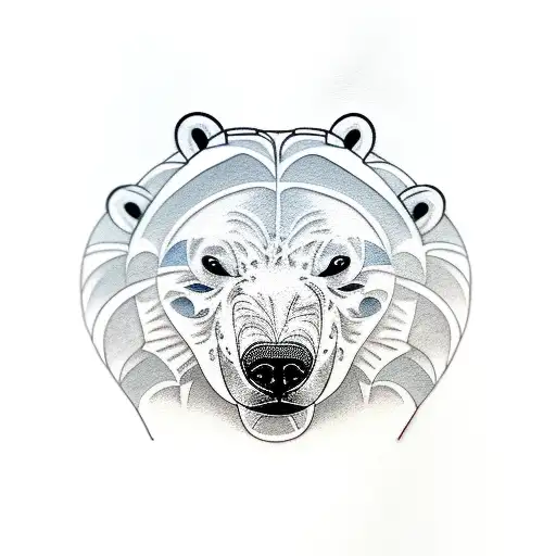 Full body polar bear tattoo design idea