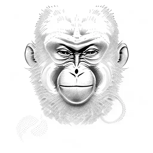 cartoon funny monkey tattoo design idea