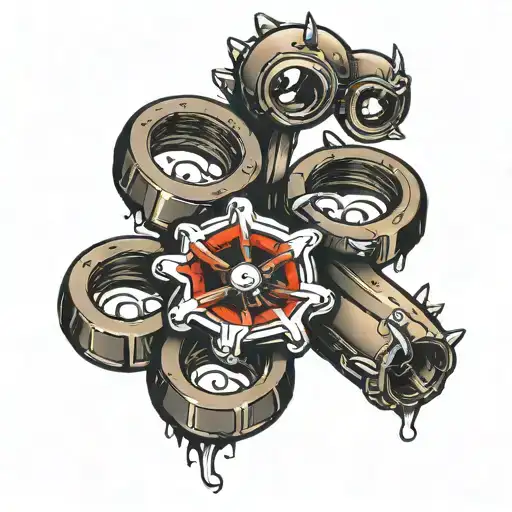 brass knuckles tattoo design idea