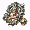 brass knuckles tattoo design idea