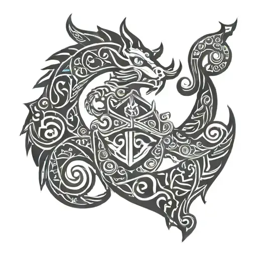 maori style zodiac sign libra number 1943-2008 tattoo design idea