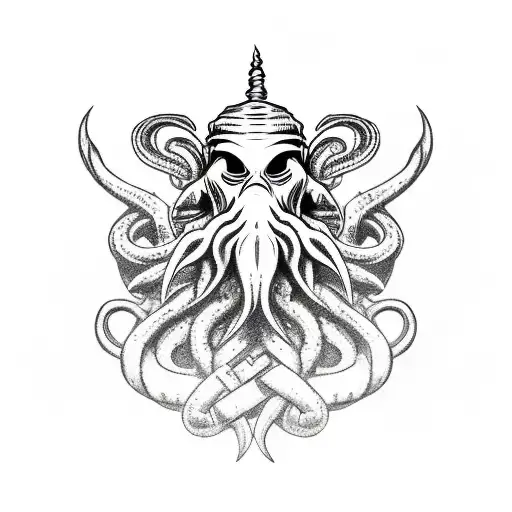 cthulhu tiki tattoo design idea