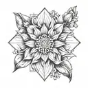 sun and hyacinth flower tattoo design idea