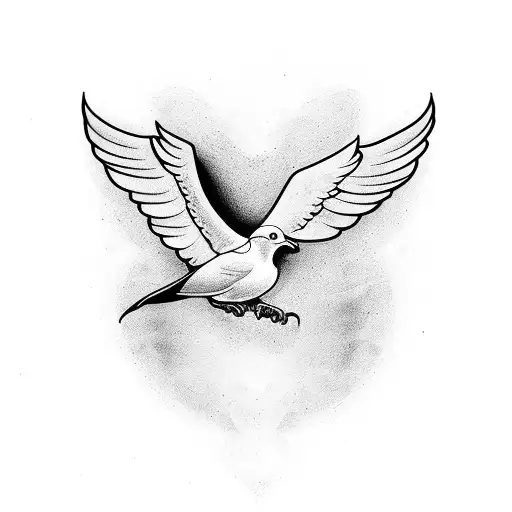 dove with long live los underneath  tattoo design idea