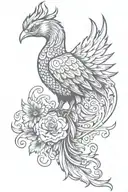 pheonix and semicolon incorporated tattoo design idea
