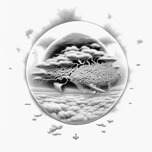 surreal climate change  tattoo design idea