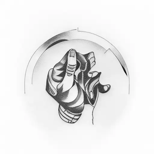 A handshake with a knife in the middle tattoo design idea