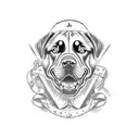 Mad dog Rottweiler  tattoo design idea