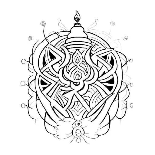 hinduísmo símbolo Oum (OM)  tattoo design idea