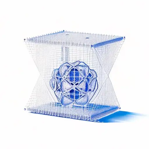 a cube-shaped cage with cloud bars instead of metal bars tattoo design idea