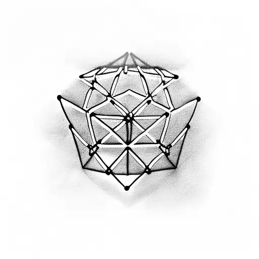 a cube-shaped cage with bars made of cloud tattoo design idea