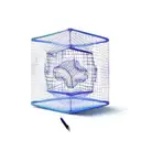 a cube-shaped cage with cloud bars instead of metal bars tattoo design idea