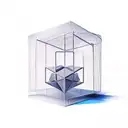 a cube-shaped cage with cloud bars instead of metal bars tattoo design idea