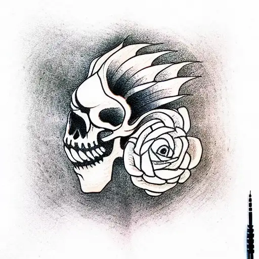 Skull tattoo design idea