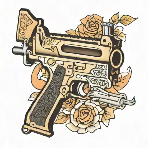 Gun m16 tattoo design idea